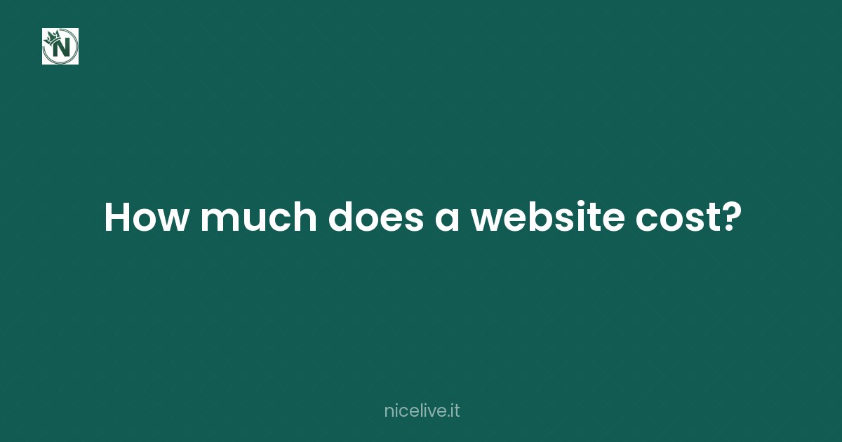 How much does a website cost?