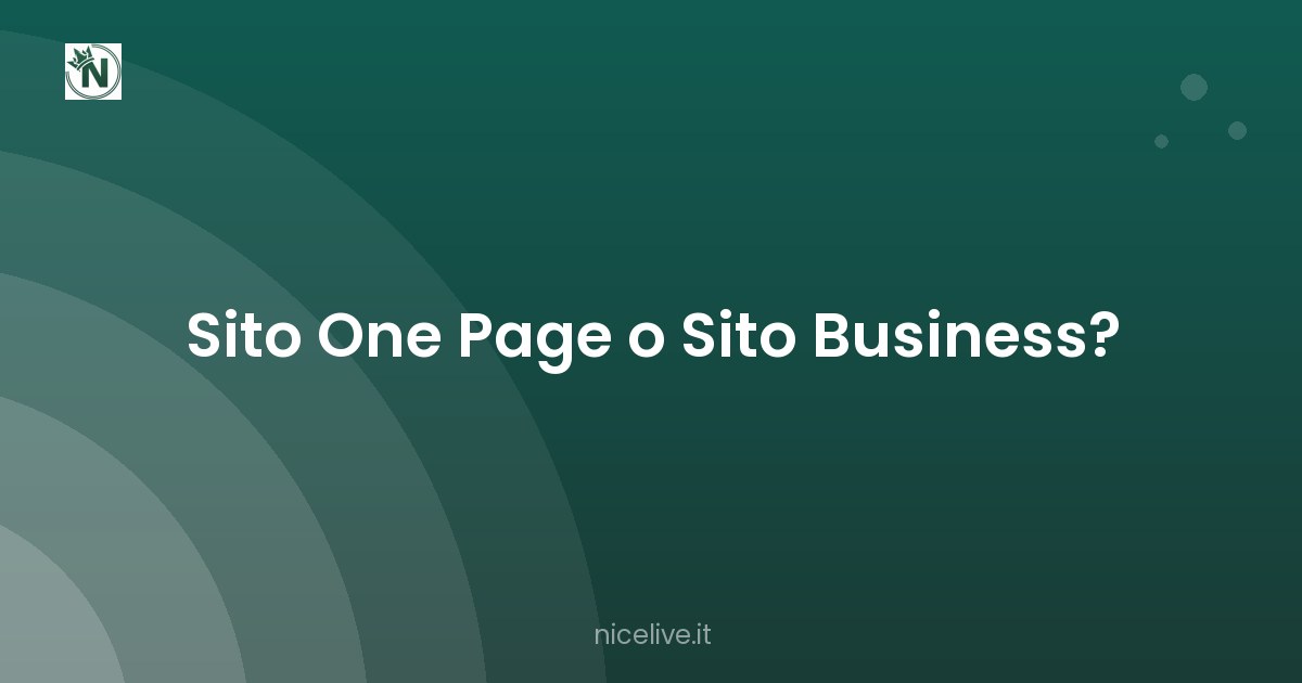 Sito One Page o Sito Business?
